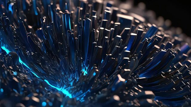 Seamless texture fractal fluid Vj loop resin royal blue visual effect motion