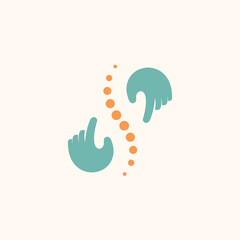 Chiropractic spinal care vector icon illustration logo design unique idea concept