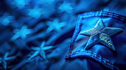 Abstract Blue Banner for the Commemoration of Peace Officers Memorial Day in the United States: A Symbol of Honor and Remembrance