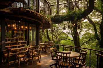 The Perfect Escape: A Cozy Treehouse Cafe in the Heart of the Forest Offering a Unique Coffee Experience
