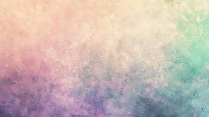 Obraz premium Soft pastel gradient blending green pink peach tones purple, representing tranquility and romance