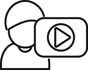 Modern, simple, and minimalistic video blogger icon in flat design, perfect for vlogger, content creator, and influencer branding in the digital media economy