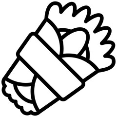 Kebab black outline icon, related to street food theme. use for modern concept, app and web development.