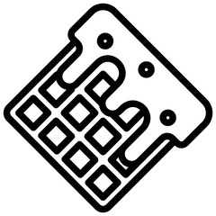 Waffle black outline icon, related to street food theme. use for modern concept, app and web development.
