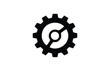 Obraz premium Gear icon flat vector illustration.