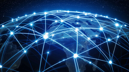Naklejka premium Global Network of Lights - Illuminated Earth