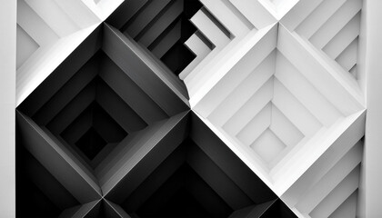 Modern abstract dynamic shapes black and white, illustration.