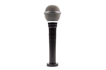 Standing microphone on white background