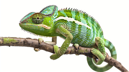 Obraz premium Green Chameleon Sitting on Branch