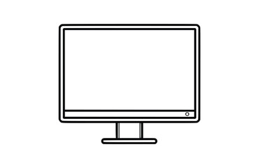 Monitor screen icon flat vector illustration.