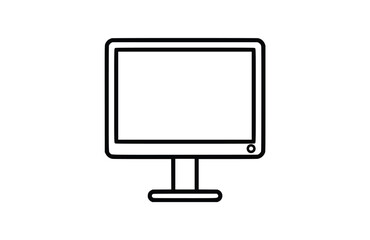Flat Monitor screen icon symbol vector Illustration.