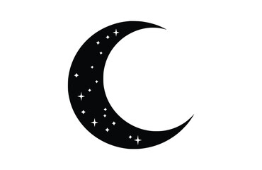 Naklejka premium moon icon flat vector illustration.