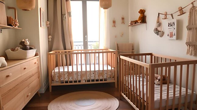 Empty baby cots