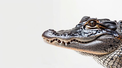 Fototapeta premium alligator on white studio background isolated