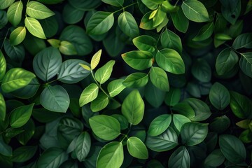 Green leaves pattern background, Natural background and wallpaper - generative ai