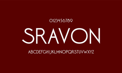 Vector alphabet thin line character font set. Simple modern typography design. Sans regular Uppercase font type. Geometric letter graphic style