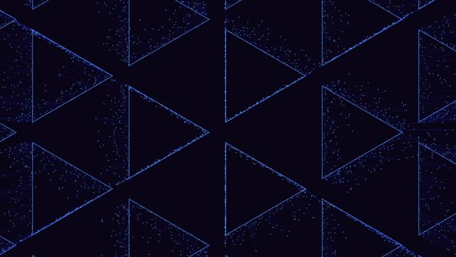 A mesmerizing arrangement of symmetrical, overlapping blue triangles creates a captivating geometric pattern with a striking visual appeal