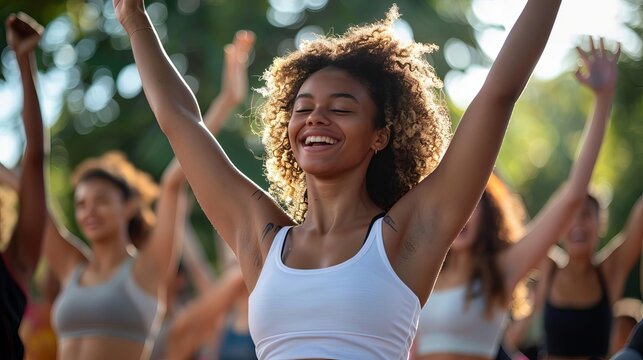 Healthy lifestyle community event promoting wellness and wellbeing through fitness and exercise routines