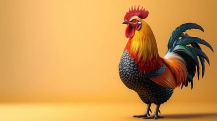 3D chicken close-up, Captivating poultry figure, detailed, adorable pose, charming expression, ideal for educational purposes, farm illustrations, children?s books