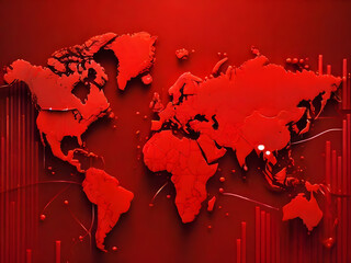 the global economy worldwide financial business and stock crisis and markets down 