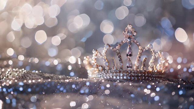 Sparkling tiara with bokeh effect in background