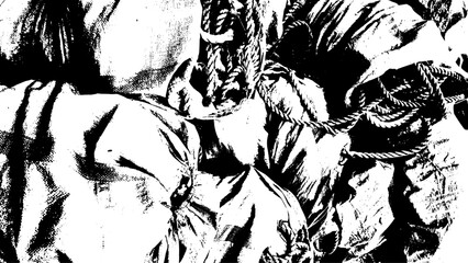 5-56. Old rope bag texture background - illustration