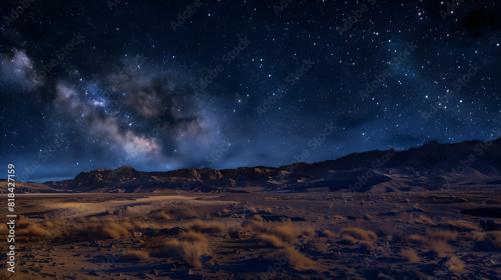 Wall mural a surreal desert landscape at night