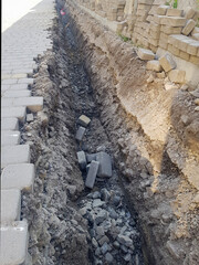 Repair and maintenance, pipe laying ditch