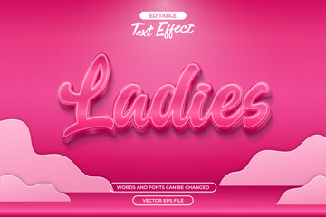 Ladies editable text effect
