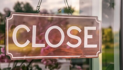 Closed Business Sign Hanging Outside