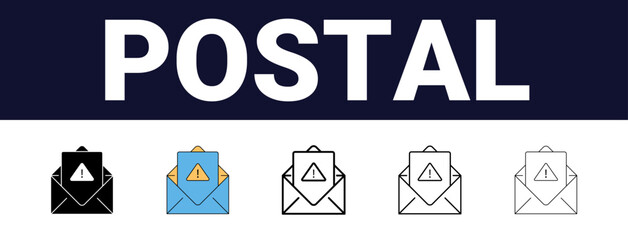 Different style c postal service outline icons with Editable stroke. postal service, delivery, mail, post. Editable, filled, outline, line and stroke style can be used for web, mobile, ui,	