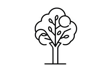 tree icon flat vector illustration.
