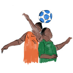 Football tournament 3d illustration. watercolor style
