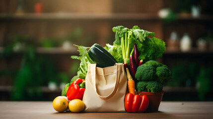 Assorted fresh organic vegetable composition on table,  