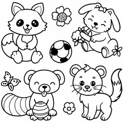 Fototapeta premium set of animals