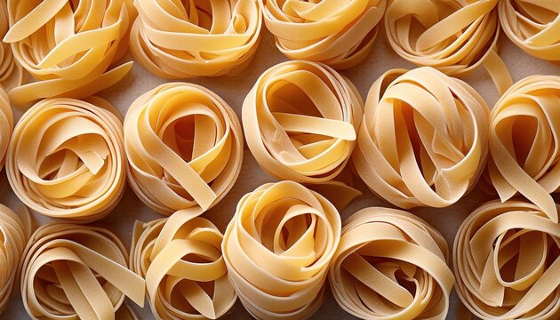Fresh Homemade Tagliatelle Pasta Ribbons Display