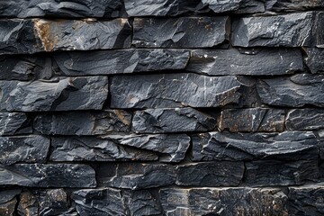 Dark stone or slate wall Grunge background - Generative ai