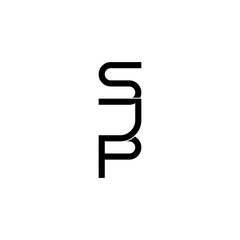 sjp initial letter monogram logo design