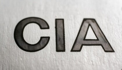 CIA Large Bold Black Letters Closeup