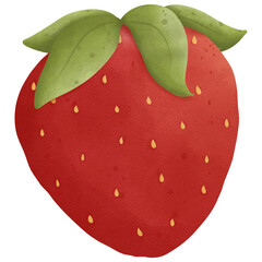 Strawberry and flower watercolor clip art so cute 