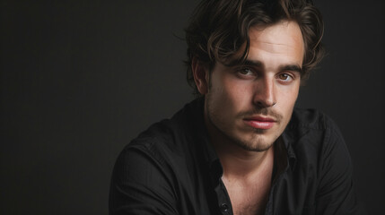 Obraz premium portrait of a man in black shirt 