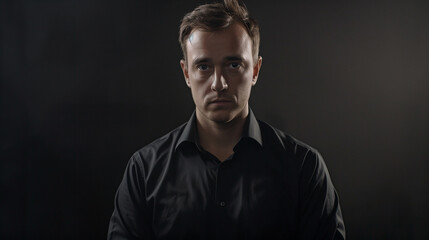 Obraz premium portrait of a man in black shirt 