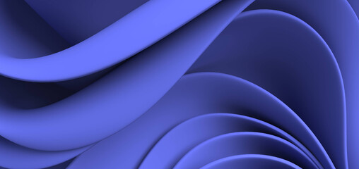 Abstract 3d background wavy shape with blue color. 3d rendering abstract shape