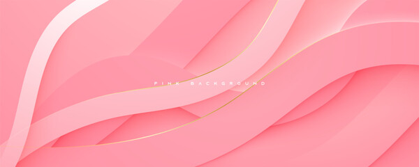 Pink wavy shape dimension background decorative design vector