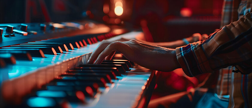 a composer making music with piano