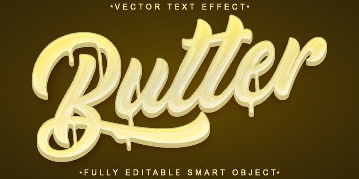 Organic Melting Butter Vector Fully Editable Smart Object Text Effect