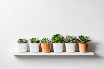 Obraz premium succulent plant on the shelf against empty wall mockup