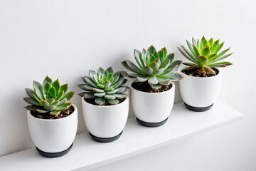 Obraz premium succulent plant on the shelf against empty wall mockup