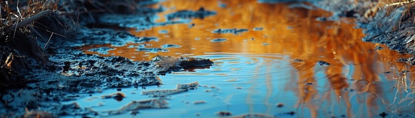 Naklejka premium Illustrate the impact of polluted water on local populations.