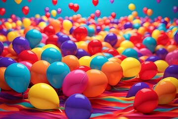 Fototapeta na wymiar balloon, birthday, celebration, event, celebrate, confetti, party, realistic, typography, happiness, happy, illustration, text, decoration, design, vector, background, day, 3d, birth, carefree, enjoym